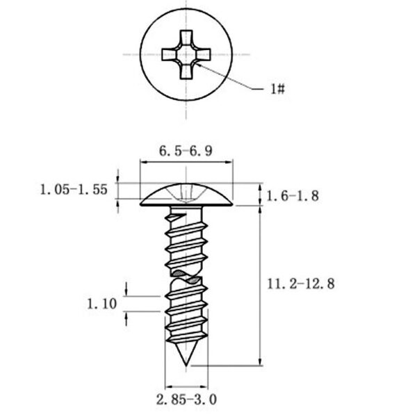 1a242376-ae96-4416-9ceb-1c3c64bc0a8d.jpg Stainless Steel Cross Big Head Self-tapping Screw Mushroom-shaped Haircut Round Head