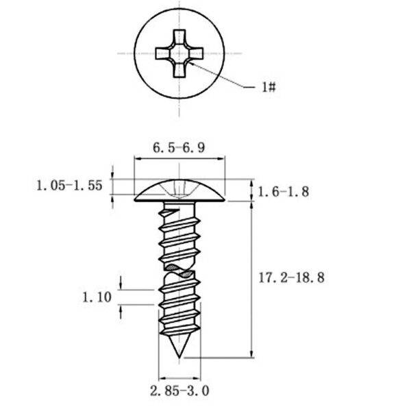 2bfd7d1e-df4c-430e-9da8-c0d5f6a156c9.jpg Stainless Steel Cross Big Head Self-tapping Screw Mushroom-shaped Haircut Round Head