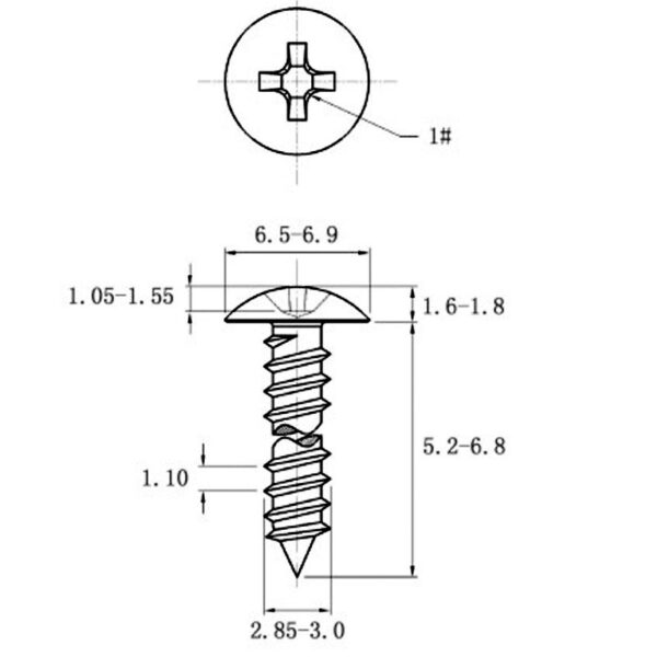 5a3bf368-59e6-4219-9b5e-4b5e029b1102.jpg Stainless Steel Cross Big Head Self-tapping Screw Mushroom-shaped Haircut Round Head