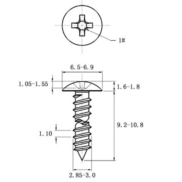 76b8aad0-e46f-458c-83fe-5f9212b10714.jpg Stainless Steel Cross Big Head Self-tapping Screw Mushroom-shaped Haircut Round Head
