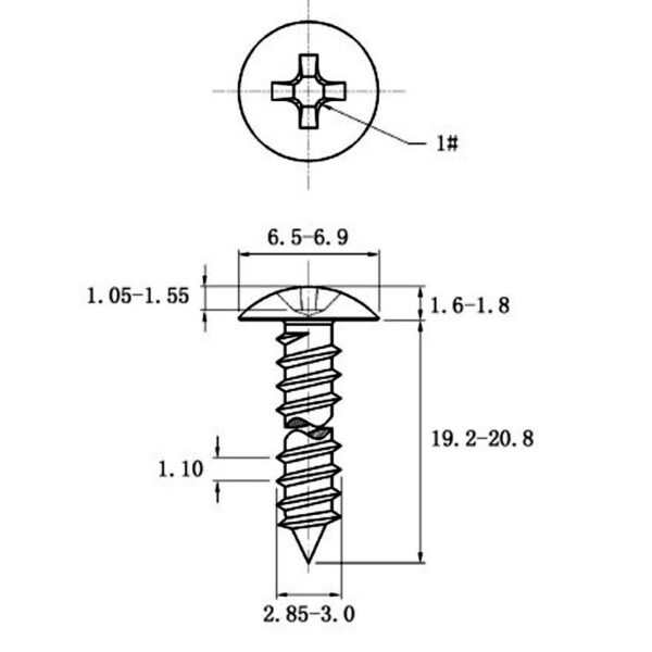 82818fbf-99dc-4a5c-a341-7094f53955b9.jpg Stainless Steel Cross Big Head Self-tapping Screw Mushroom-shaped Haircut Round Head