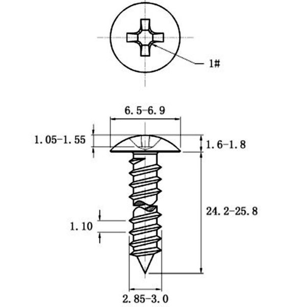 8dddeae7-b021-4801-9f86-d2c0afa7ca0a.jpg Stainless Steel Cross Big Head Self-tapping Screw Mushroom-shaped Haircut Round Head