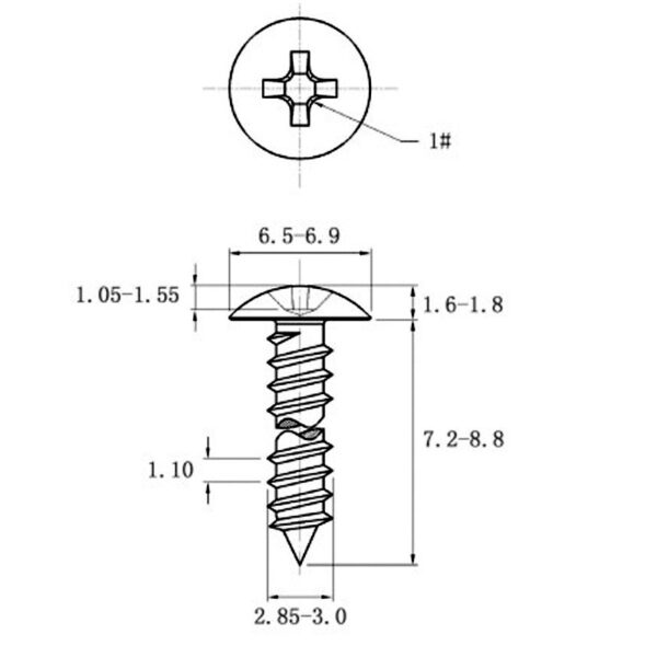 cc7b12ae-83bf-4260-9a54-4c34f529f4ba.jpg Stainless Steel Cross Big Head Self-tapping Screw Mushroom-shaped Haircut Round Head